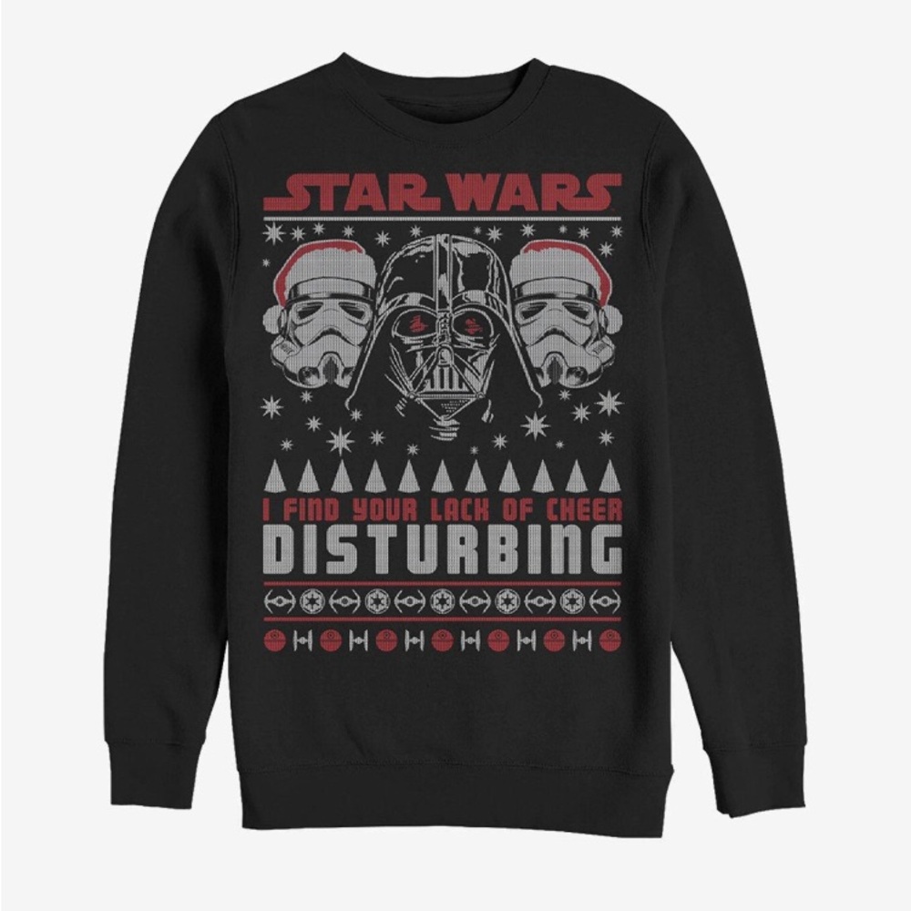 $5 CHRISTMAS SPECIAL!! Make Nerdy Hearts Happy! Black Star Wars Sweatshirt